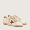 Ball Star für Damen aus weissem Leder mit rostfarbenem Lederstern und Fersenlasche