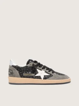 Ball Star für Damen in Glitzeroptik mit Lederstern und Fersenlasche aus Metallic-Leder