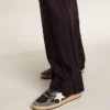 Ball Star für Damen in Glitzeroptik mit Lederstern und Fersenlasche aus Metallic-Leder