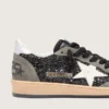 Ball Star für Damen in Glitzeroptik mit Lederstern und Fersenlasche aus Metallic-Leder