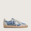 Ball Star für Herren aus denimblauem Nylon mit hellgrauen Wildledereinsätzen und einem Stern aus metallisch-silbernem Leder