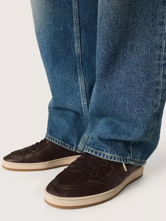 Ball Star für Herren aus dunkelbraunem Leder mit ton-in-ton Leder-Stern