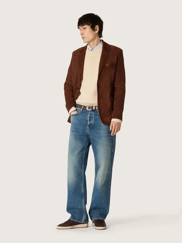 Ball Star für Herren aus dunkelbraunem Leder mit ton-in-ton Leder-Stern