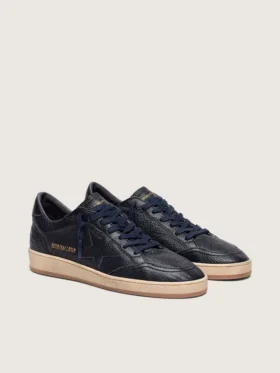 Ball Star für Herren aus marineblauem Leder mit ton-in-ton-Lederstern