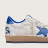 Ball Star für Herren aus weissem Nappa mit blauem Stern und Fersenlasche