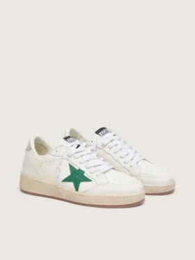 Ball Star für Herren mit grünem Lederstern und Fersenlasche aus Metallic-Leder