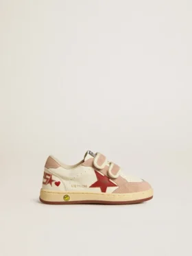 Ball Star Junior aus Nappa mit Nappa-Stern und rosa Wildleder-Fersenlasche