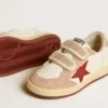 Ball Star Junior aus Nappa mit Nappa-Stern und rosa Wildleder-Fersenlasche