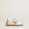 Ball Star Junior aus Nappa mit silbernem Glitzerstern und Fersenlasche