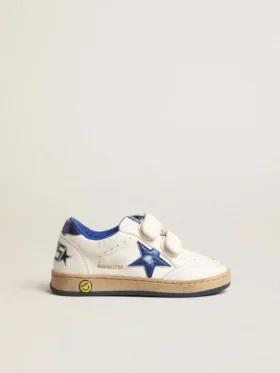 Ball Star Junior mit blauem Metallic-Lederstern und Fersenlasche