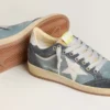 Ball Star LTD für Damen aus hellblauem Wildleder mit milchweissem Lederstern und Fersenlasche