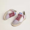 Ball Star LTD für Damen aus lila Nylon mit weissem Lederstern und Wildledereinsätzen