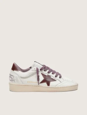Ball Star LTD für Damen aus weissem Leder mit burgunderrotem Lederstern