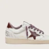 Ball Star LTD für Damen aus weissem Leder mit burgunderrotem Lederstern