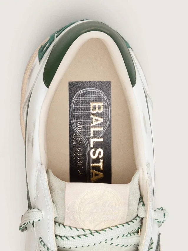 Ball Star LTD für Damen aus weissem Leder mit grünem Stern und Lederwaren