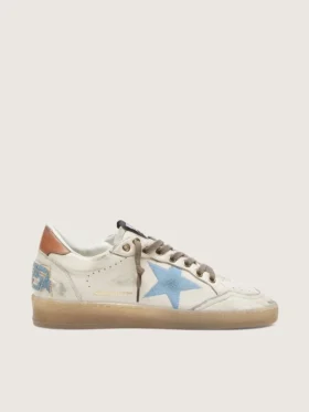 Ball Star LTD für Damen aus weissem Leder mit hellblau besticktem Stern