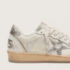 Ball Star LTD für Damen aus weissem Leder mit Stern aus Ponyfell im Animal-Print