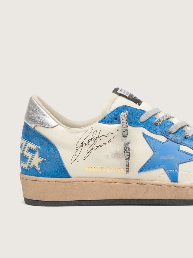 Ball Star LTD für Herren aus weissem Leder mit hellblauem Lederstern