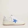 Ball Star mit hellblauem Lederstern und silberfoliertem Lederlaschen an der Ferse