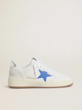 Ball Star mit hellblauem Lederstern und silberfoliertem Lederlaschen an der Ferse