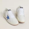 Ball Star mit hellblauem Lederstern und silberfoliertem Lederlaschen an der Ferse