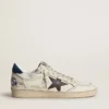 Ball Star mit schwarzem Stern und blauer Fersenlasche aus Wildleder