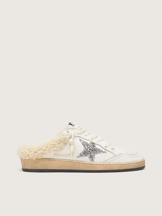 Ball Star Sabots mit Glitzerstern und Lammfellfutter