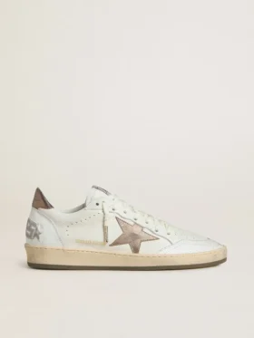 Ball Star Wishes für Damen aus weissem Leder mit einem Stern aus metallisch-bronzefarbigem Leder