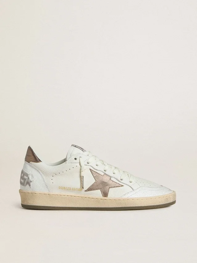 Ball Star Wishes für Damen aus weissem Leder mit einem Stern aus metallisch-bronzefarbigem Leder