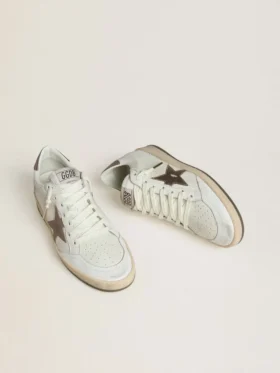 Ball Star Wishes für Damen aus weissem Leder mit einem Stern aus metallisch-bronzefarbigem Leder