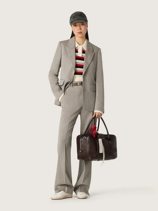 Ball Star Wishes für Damen aus weissem Leder mit einem Stern aus metallisch-bronzefarbigem Leder