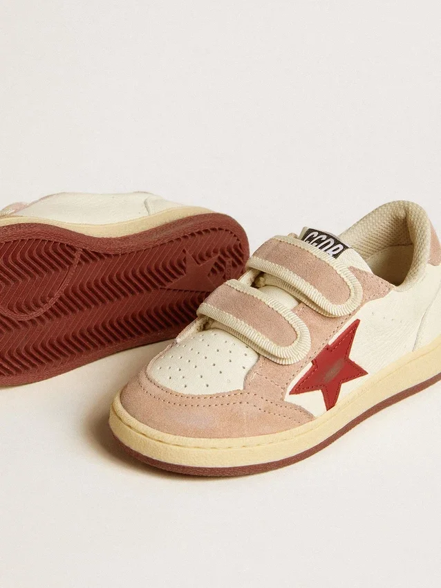 Ball Star Young aus Nappa mit Nappa-Stern und rosa Wildleder-Fersenlasche