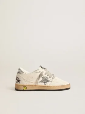 Ball Star Young aus Nappa mit silbernem Glitzerstern und Fersenlasche