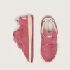 Ball Star Young aus rotem Wildleder mit weissem Lederstern und silbermetallischer Fersenlasche