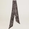 Band aus schwarzem Seidentwill mit Paisley-Muster