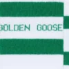 Baumwollsocken mit Used-Look, grünen Streifen und Logo