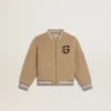 Beige Fleece-Bomberjacke für Kinder