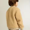 Beige Fleece-Bomberjacke für Kinder