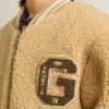 Beige Fleece-Bomberjacke für Kinder