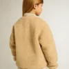 Beige Fleece-Bomberjacke für Kinder