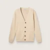 Beige Herren-Strickjacke mit «Golden»-Schriftzug auf der Rückseite