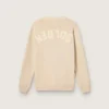 Beige Herren-Strickjacke mit «Golden»-Schriftzug auf der Rückseite