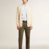 Beige Herren-Strickjacke mit «Golden»-Schriftzug auf der Rückseite