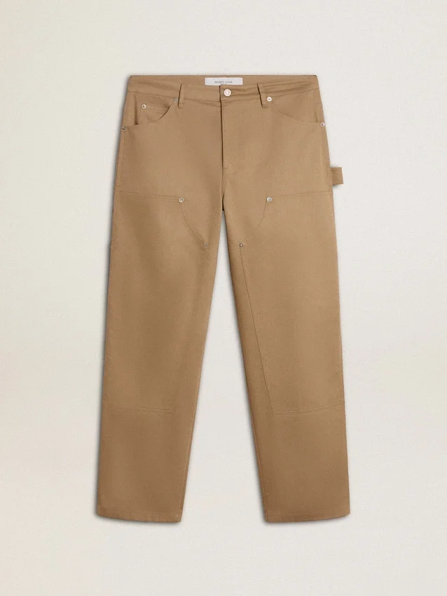 Beige Herrenhose mit Aufnähern