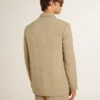 Beige Nadelstreifen-Einreiher für Herren mit Oversize-Passform