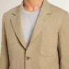 Beige Nadelstreifen-Einreiher für Herren mit Oversize-Passform