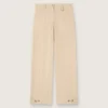 Beige Viskose-Hose für Damen
