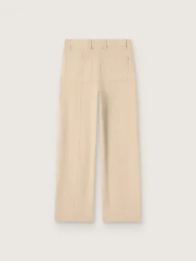 Beige Viskose-Hose für Damen