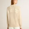 Beiger Damenpullover mit «Golden»-Schriftzug auf dem Rücken