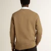 Beiges Herren-Baumwoll-Sweatshirt mit Aufdruck auf der Vorderseite